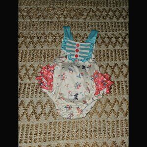 Little Threads Co. Chicken Print Ruffled Romper 12-18 Months